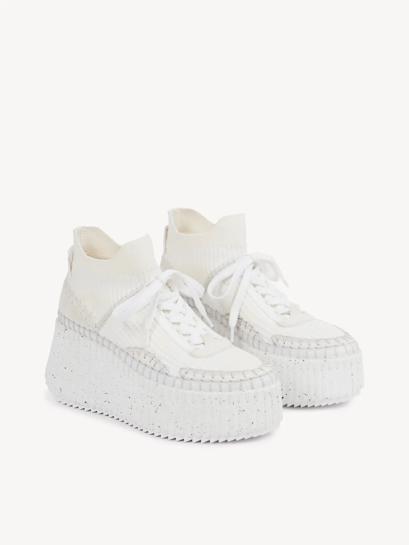 Baskets-Chloé Baskets Compensees Nama Blanc