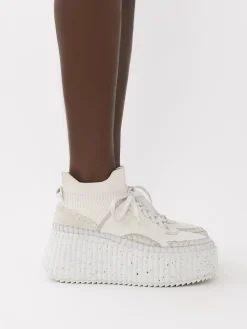 Baskets-Chloé Baskets Compensees Nama Blanc