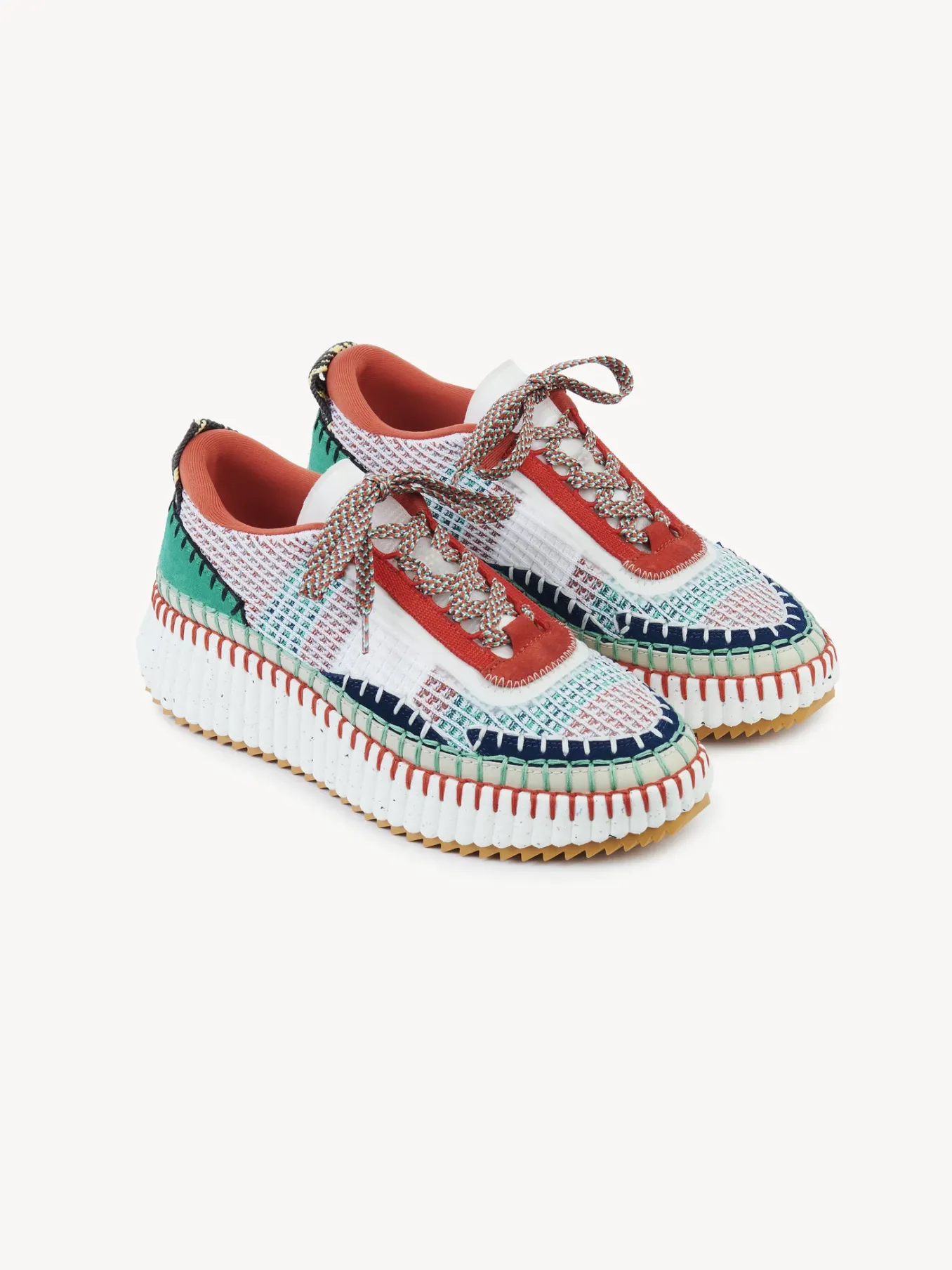 Baskets-Chloé Baskets Nama Green - Orange 1