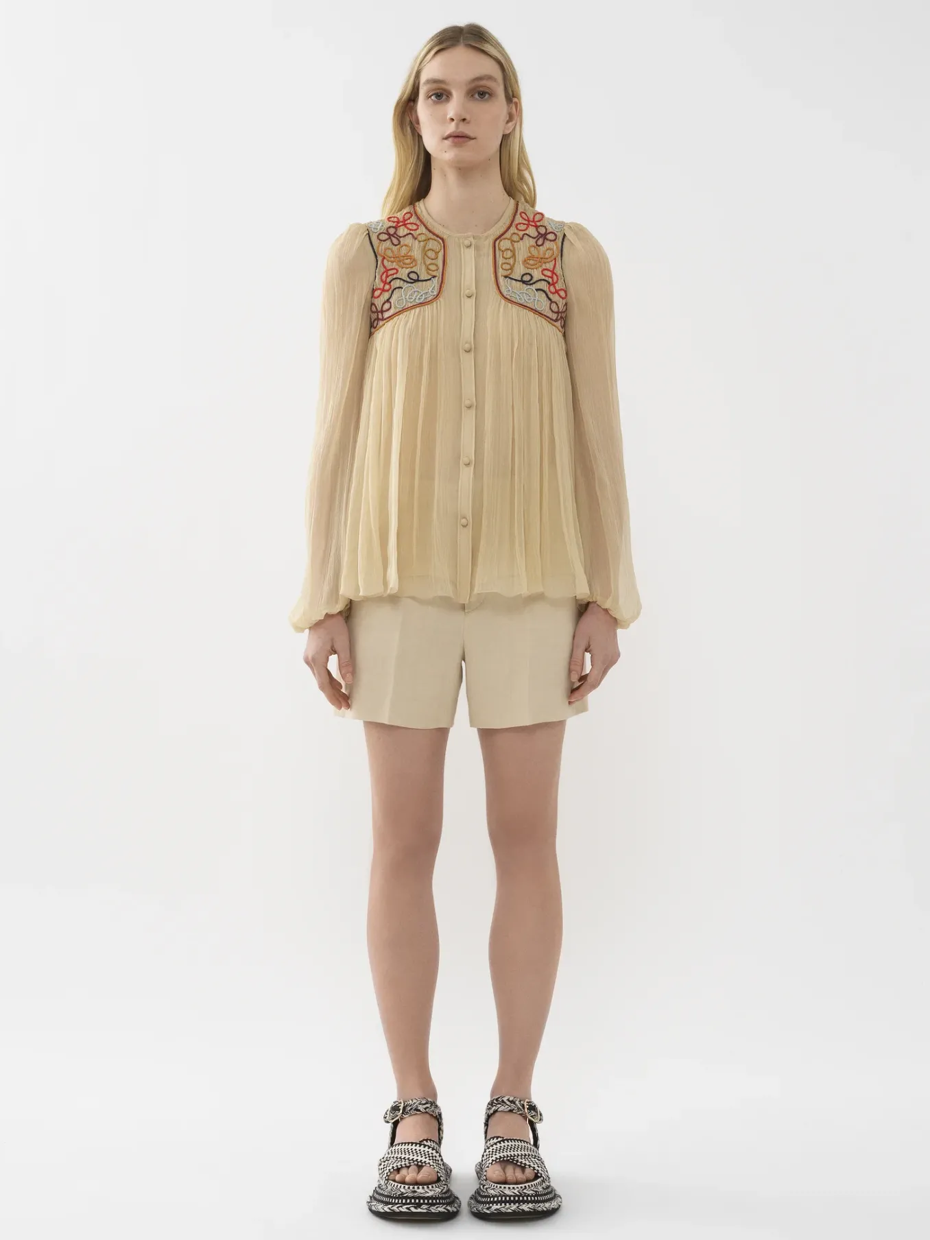 Tops Et Blouses-Chloé Blouse Froncee Secret Brown