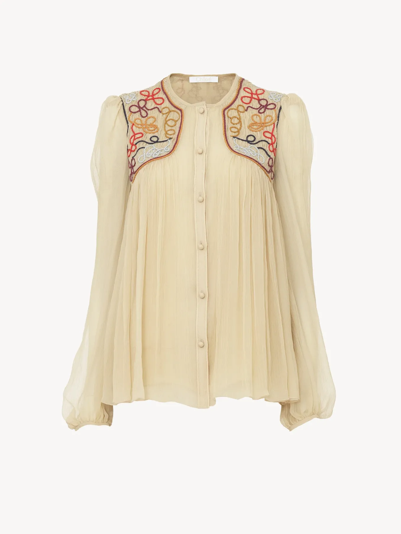 Tops Et Blouses-Chloé Blouse Froncee Secret Brown