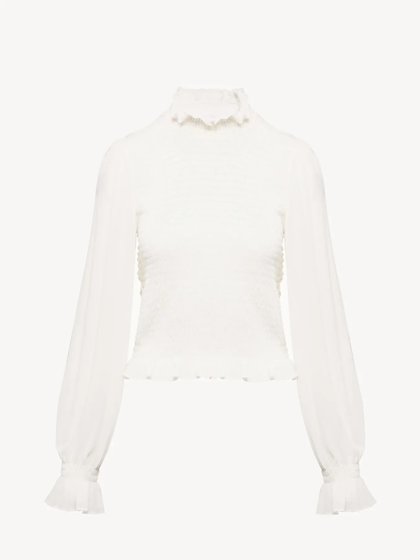 Vêtements-Chloé Blouse Victorienne Cloudy White