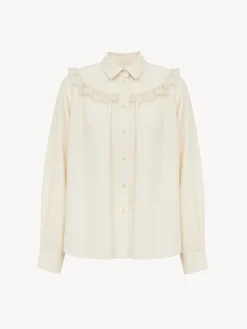 Vêtements-Chloé Blouse Volantee Light Ivory