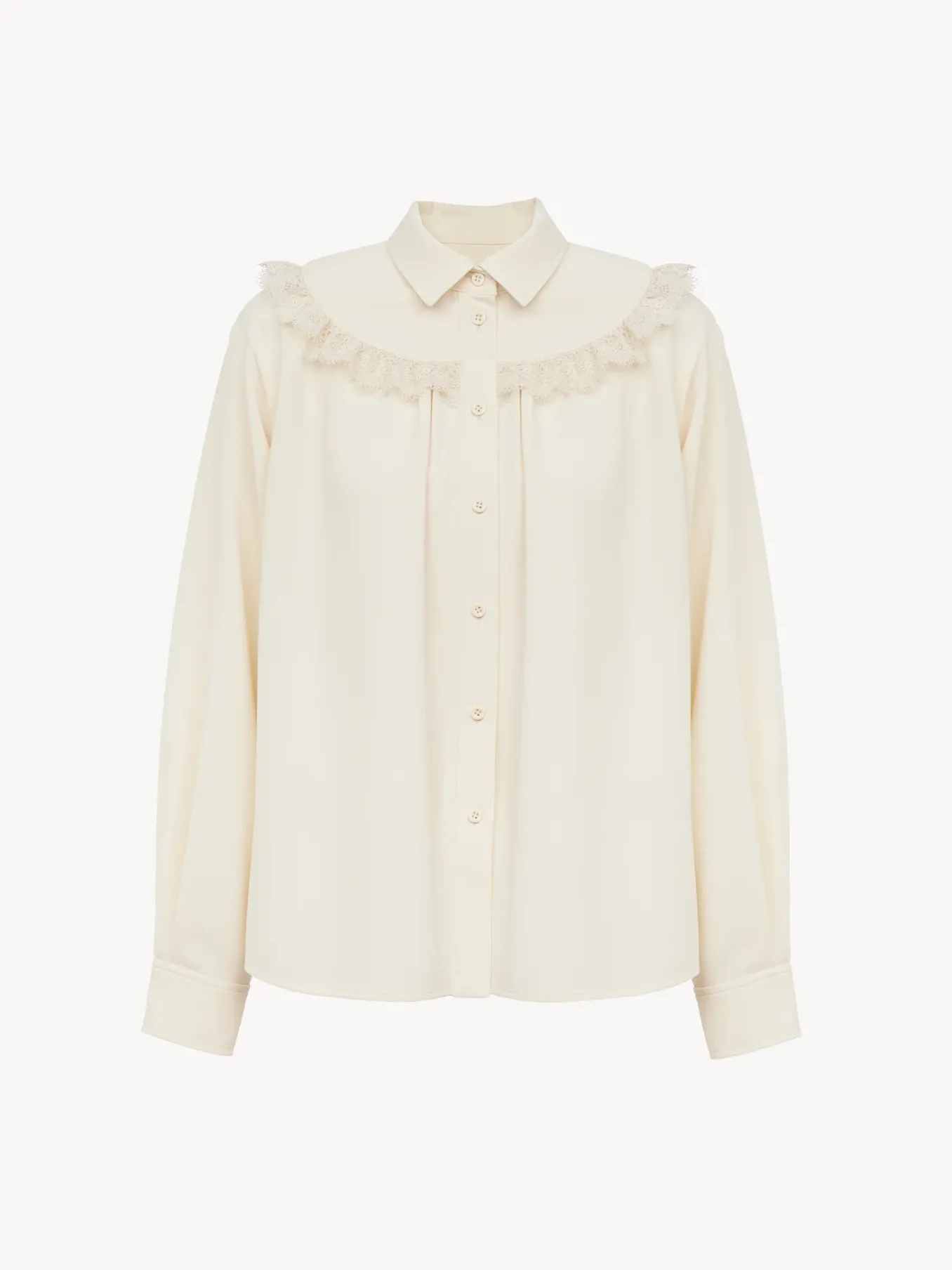 Vêtements-Chloé Blouse Volantee Light Ivory