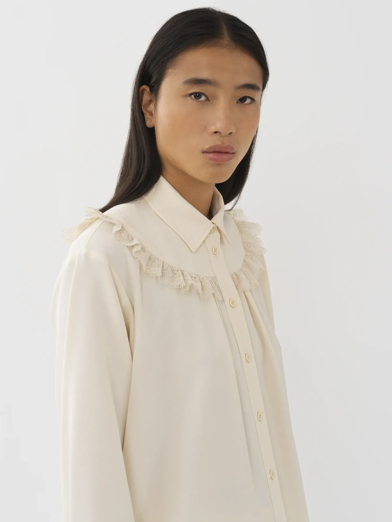 Vêtements-Chloé Blouse Volantee Light Ivory
