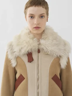 Vestes-Chloé Blouson Aviateur Soft Tan