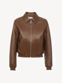 Vestes-Chloé Blouson Court Dark Chesnut