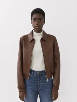 Vestes-Chloé Blouson Court Dark Chesnut