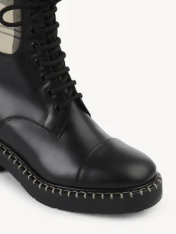 Bottes Et Bottines-Chloé Bottines A Lacets Noua Barbour Pour Chloe Noir