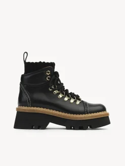 Bottes Et Bottines-Chloé Bottines A Lacets Owena Noir