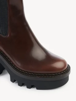 Bottes Et Bottines-Chloé Bottines Chelsea A Talon Owena Clay Brown
