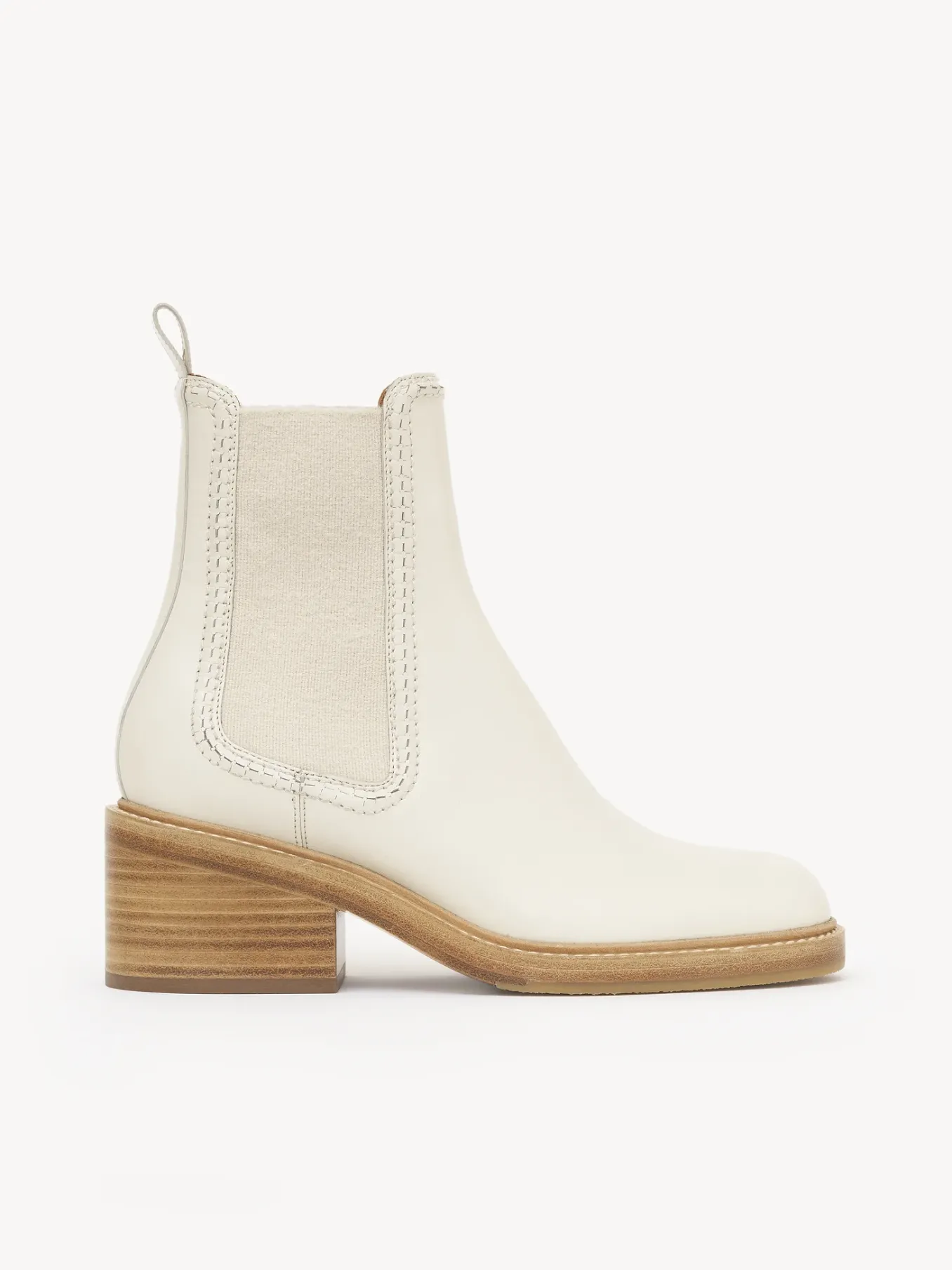 Bottes Et Bottines-Chloé Bottines Chelsea Mallo Eggshell