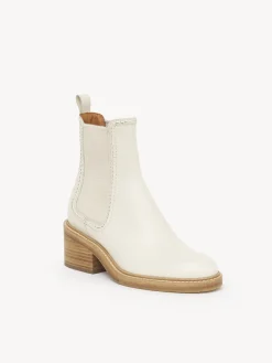 Bottes Et Bottines-Chloé Bottines Chelsea Mallo Eggshell