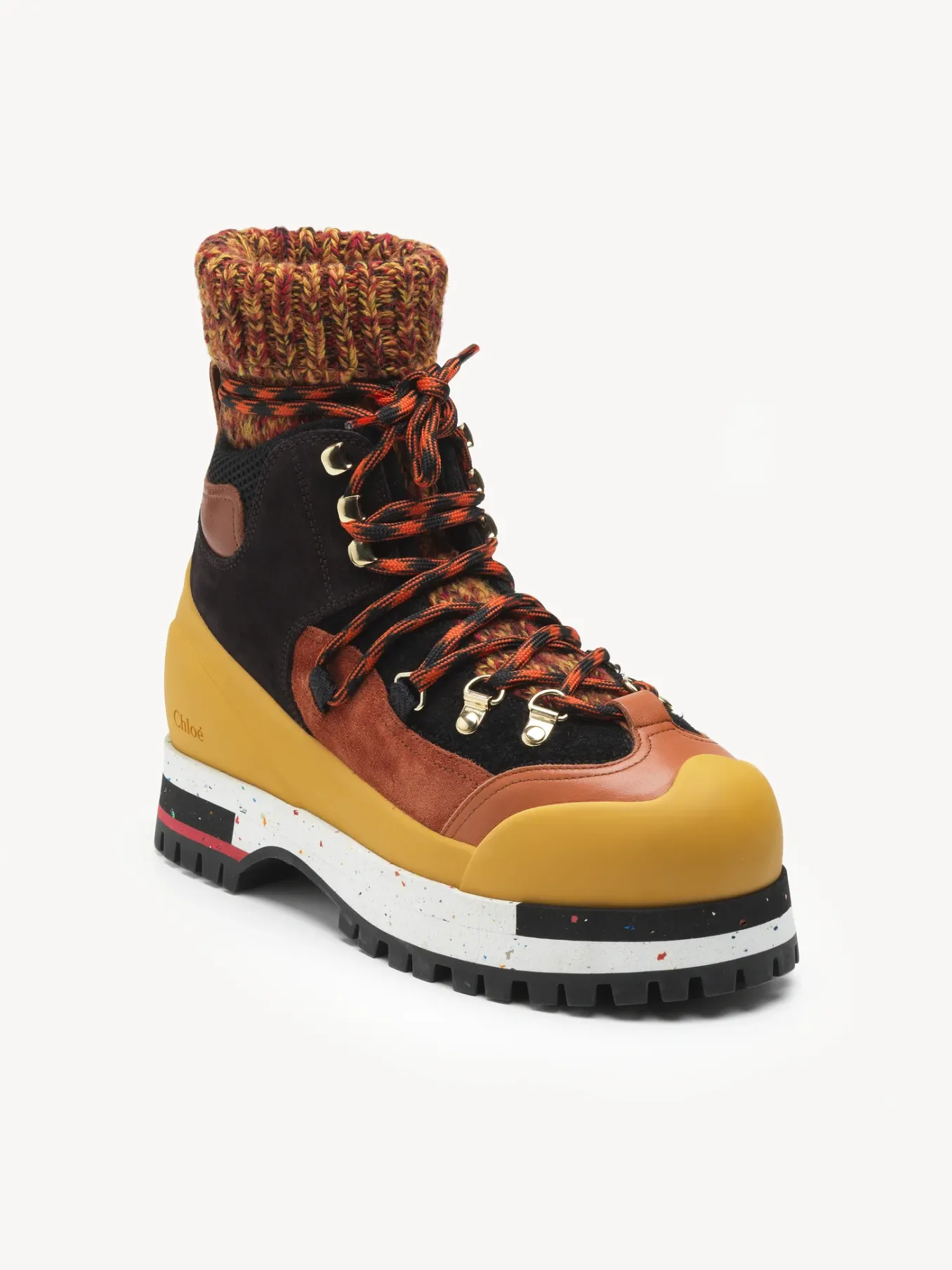Bottes Et Bottines-Chloé Bottines De Randonnee Nikie Black - Orange 1