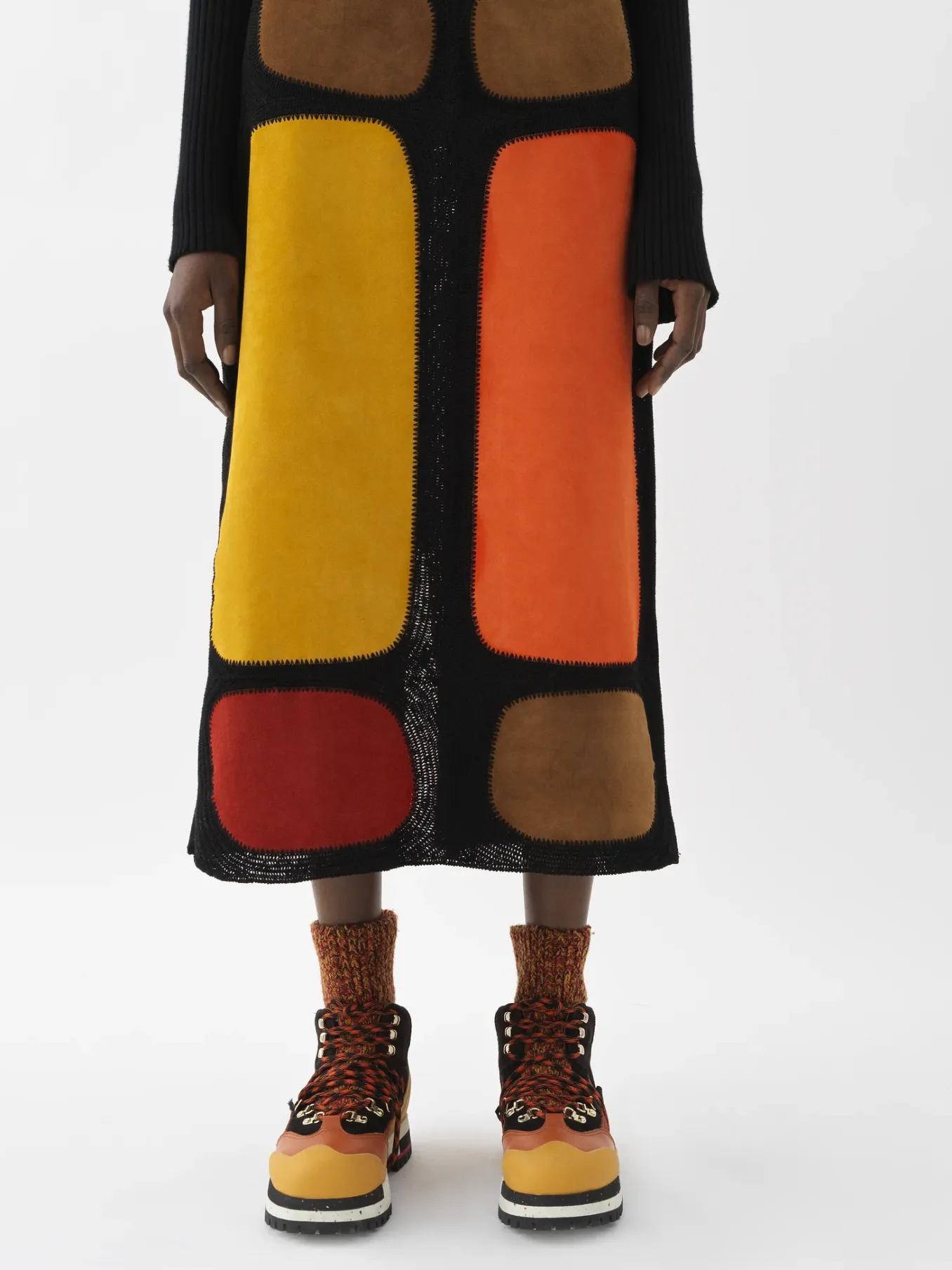 Bottes Et Bottines-Chloé Bottines De Randonnee Nikie Black - Orange 1