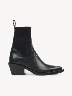 Bottes Et Bottines-Chloé Bottines Texanes Effet Chaussette Nellie Noir