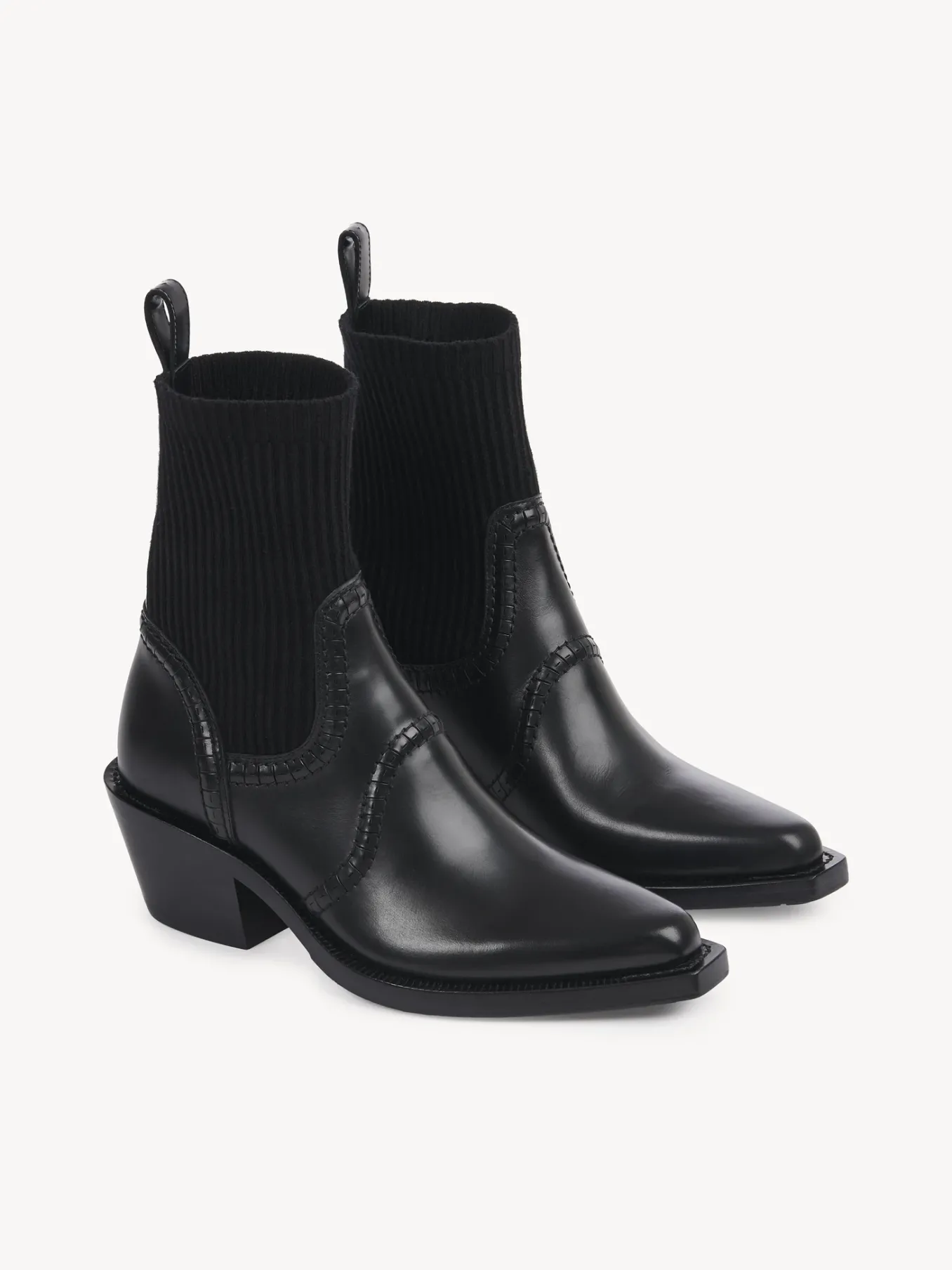 Bottes Et Bottines-Chloé Bottines Texanes Effet Chaussette Nellie Noir