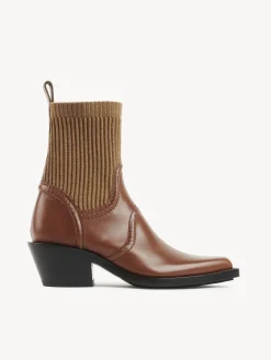 Bottes Et Bottines-Chloé Bottines Texanes Effet Chaussette Nellie Ochre Delight