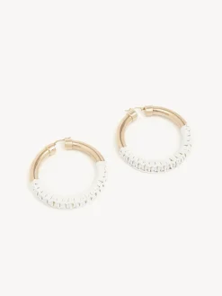 Bijoux-Chloé Boucles D'Oreilles Creoles Larges Maura Blanc