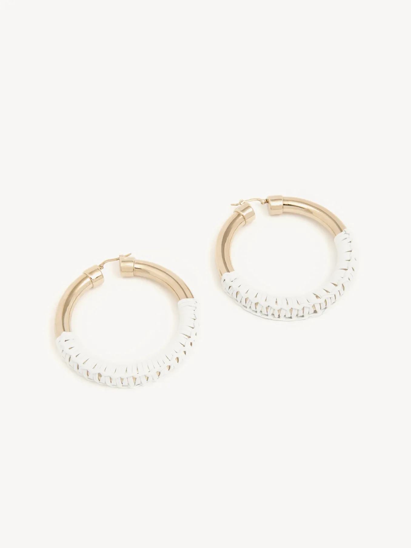 Bijoux-Chloé Boucles D'Oreilles Creoles Larges Maura Blanc