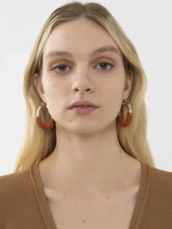 Bijoux-Chloé Boucles D'Oreilles Creoles Maura Henna Orange