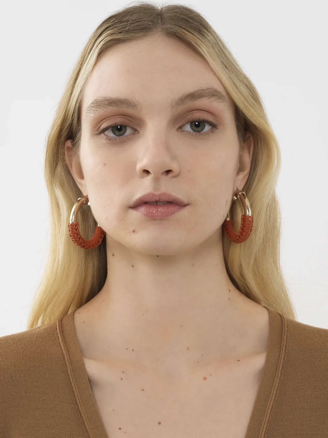 Bijoux-Chloé Boucles D'Oreilles Creoles Maura Henna Orange