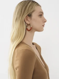 Bijoux-Chloé Boucles D'Oreilles Creoles Maura Henna Orange