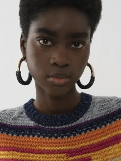 Bijoux-Chloé Boucles D'Oreilles Creoles Larges Maura Noir
