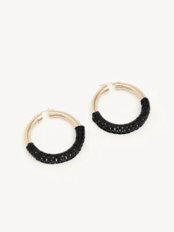 Bijoux-Chloé Boucles D'Oreilles Creoles Larges Maura Noir