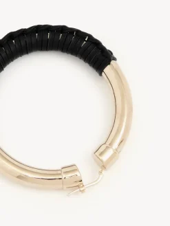 Bijoux-Chloé Boucles D'Oreilles Creoles Larges Maura Noir