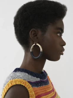 Bijoux-Chloé Boucles D'Oreilles Creoles Larges Maura Noir