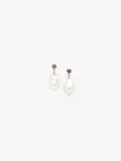 Bijoux-Chloé Boucles D'Oreilles Darcey White - Purple 1