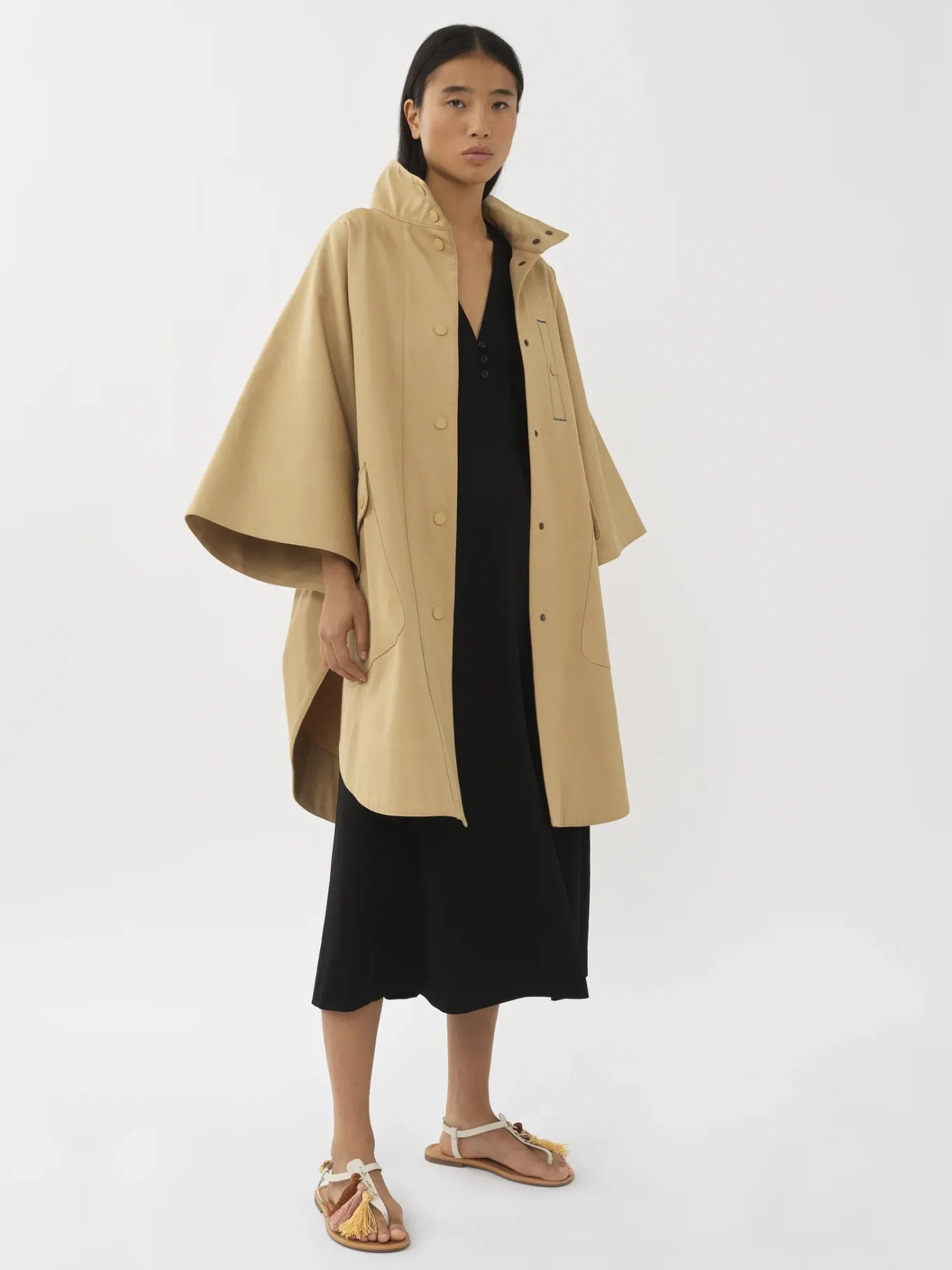 Vêtements-Chloé Cape A Simple Boutonnage Jungle Brown