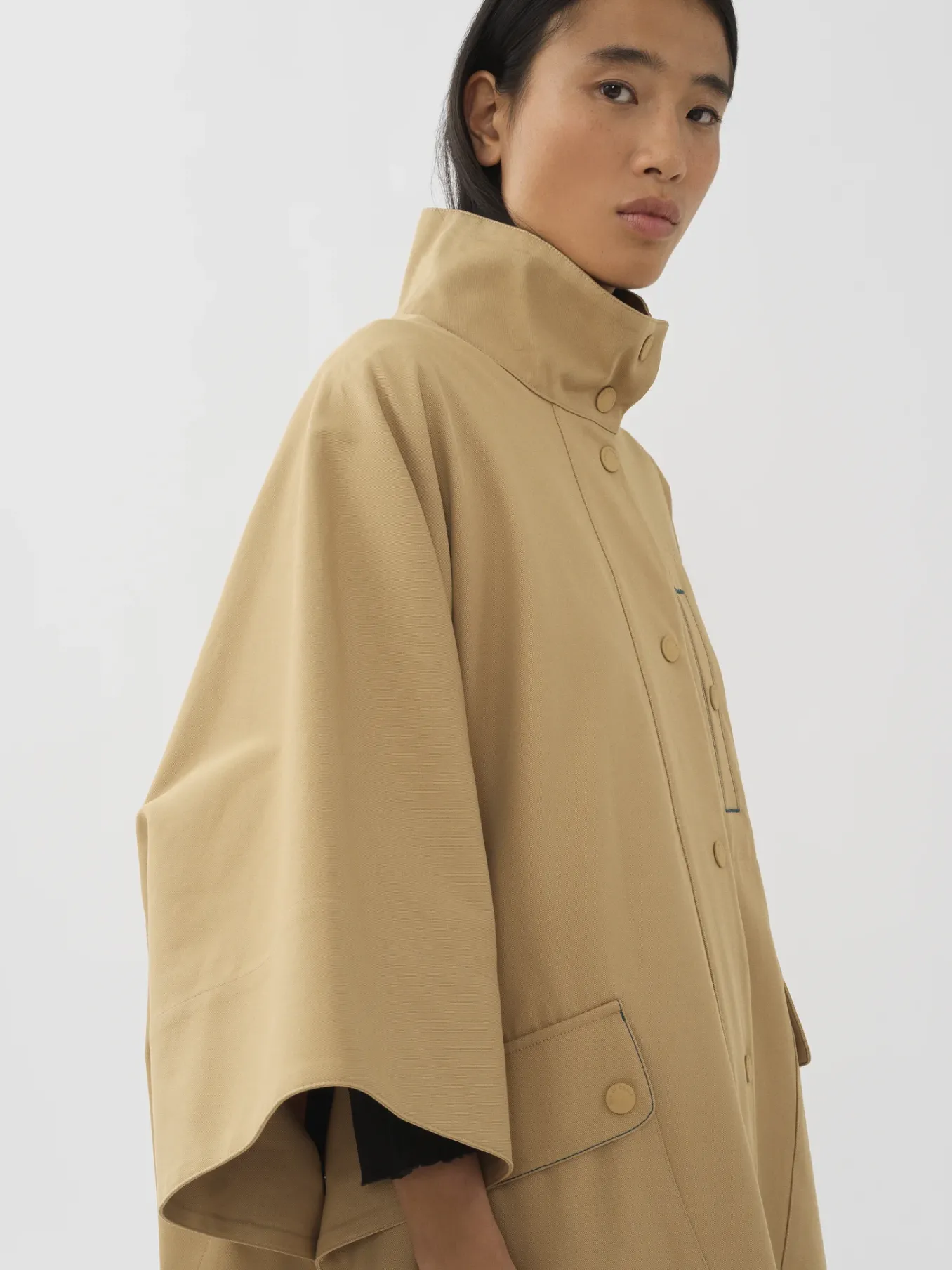 Vêtements-Chloé Cape A Simple Boutonnage Jungle Brown