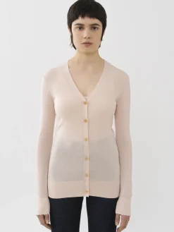 Maille-Chloé Cardigan Col V Pansy Pink
