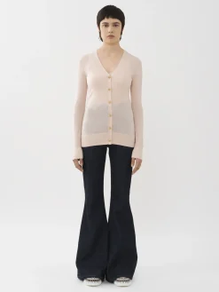 Maille-Chloé Cardigan Col V Pansy Pink