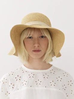 Tenues De Plage-Chloé Chapeau Capeline Woody Borsalino X Chloe Straw Beige