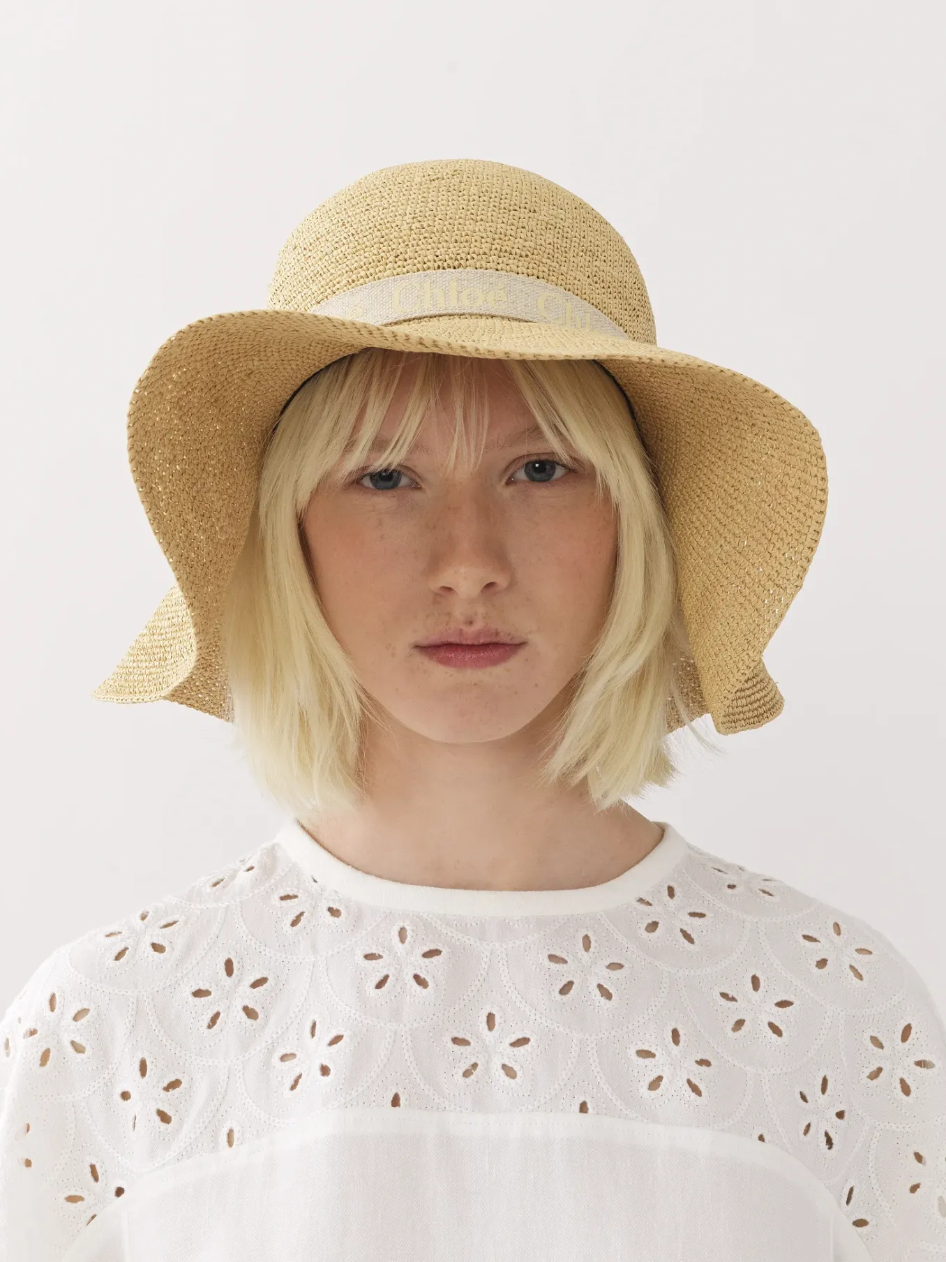 Tenues De Plage-Chloé Chapeau Capeline Woody Borsalino X Chloe Straw Beige