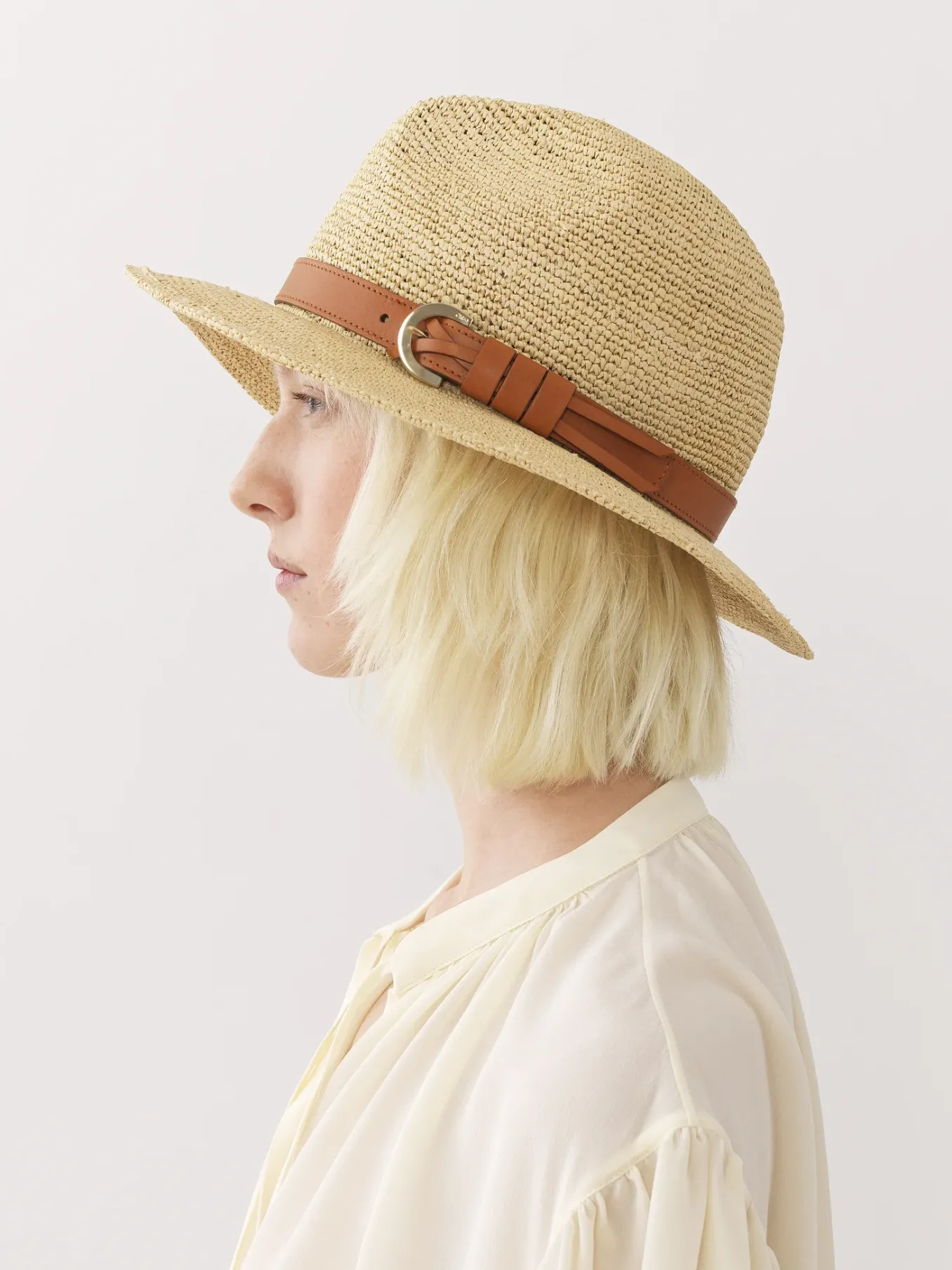 Tenues De Plage-Chloé Chapeau Panama Borsalino X Chloe Straw Beige