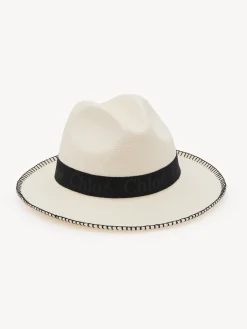 Tenues De Plage-Chloé Chapeau Panama Woody Blanc