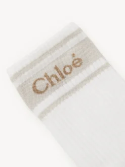 Autres Accessoires-Chloé Chaussettes Woody Clay Beige
