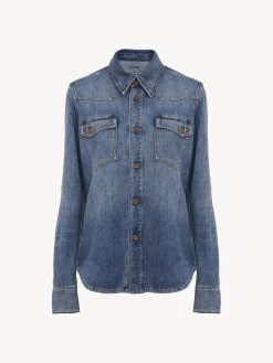 Tops Et Blouses-Chloé Chemise Classique « Dempo » Dusky Blue