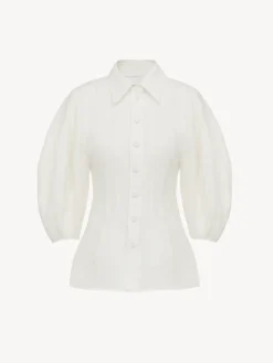 Tops Et Blouses-Chloé Chemise Corset Manches Ballon Iconic Milk