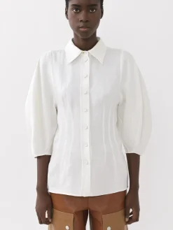 Tops Et Blouses-Chloé Chemise Corset Manches Ballon Iconic Milk