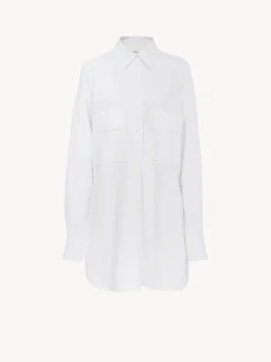 Tops Et Blouses-Chloé Chemise Longue Oversize Blanc