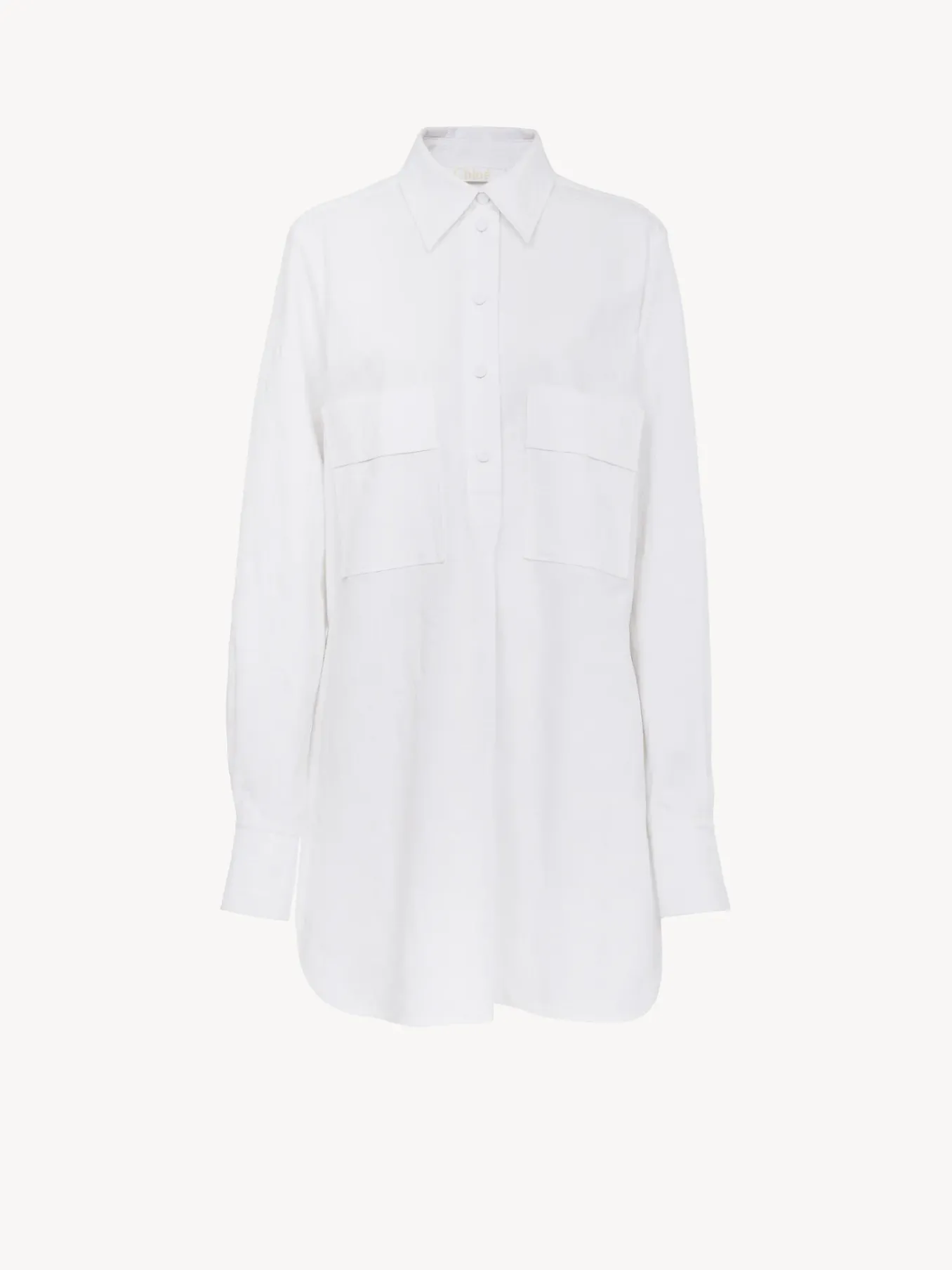Tops Et Blouses-Chloé Chemise Longue Oversize Blanc