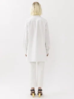 Tops Et Blouses-Chloé Chemise Longue Oversize Blanc