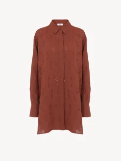 Tops Et Blouses-Chloé Chemise Longue Patricia Chloe X Eres Red Ochre