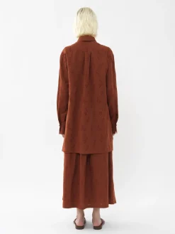 Tops Et Blouses-Chloé Chemise Longue Patricia Chloe X Eres Red Ochre