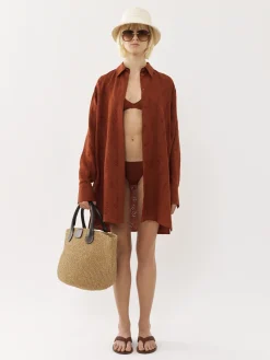 Tops Et Blouses-Chloé Chemise Longue Patricia Chloe X Eres Red Ochre